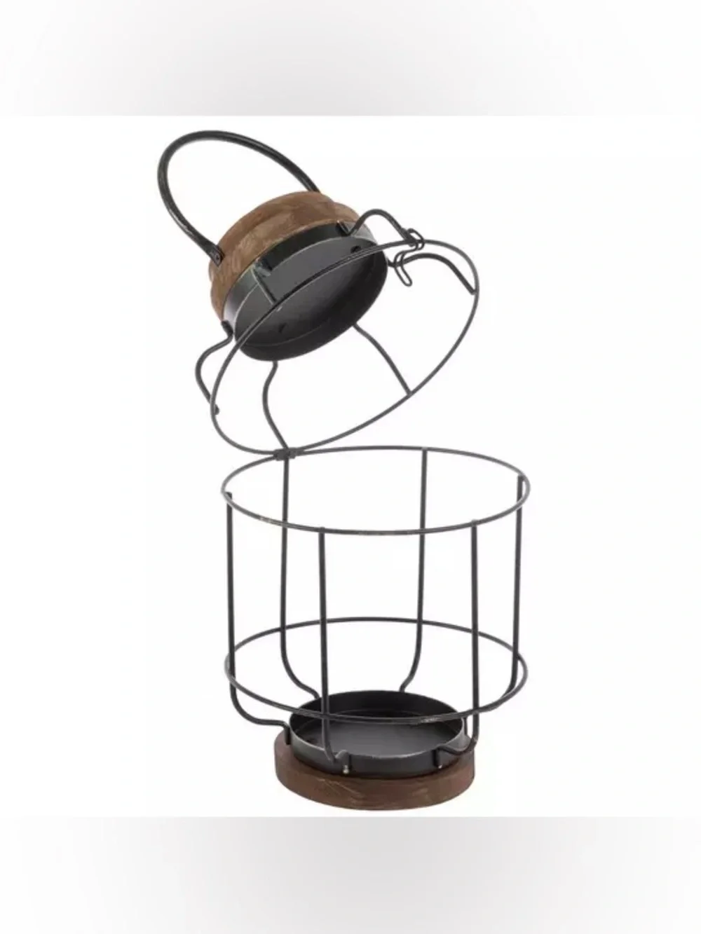Black & Brown Metal Wire Lantern